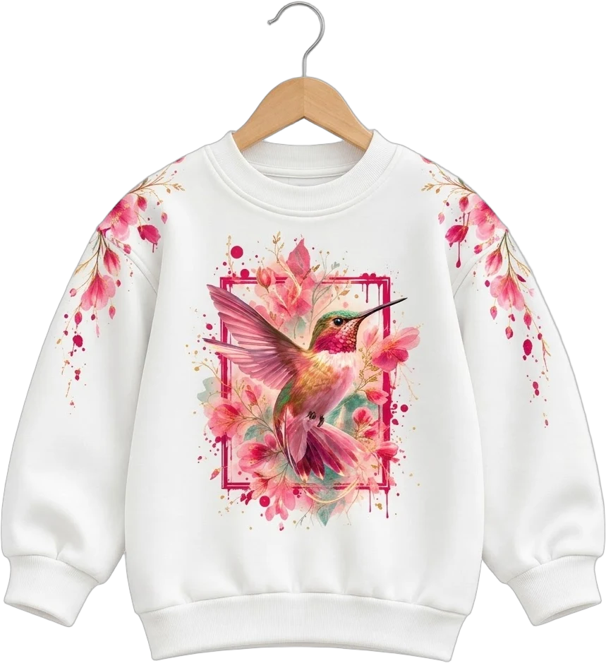 Pembe Sinek Kuşu Sweatshirt