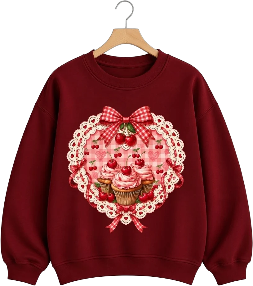 Kirazlı Cupcake Sweatshirt
