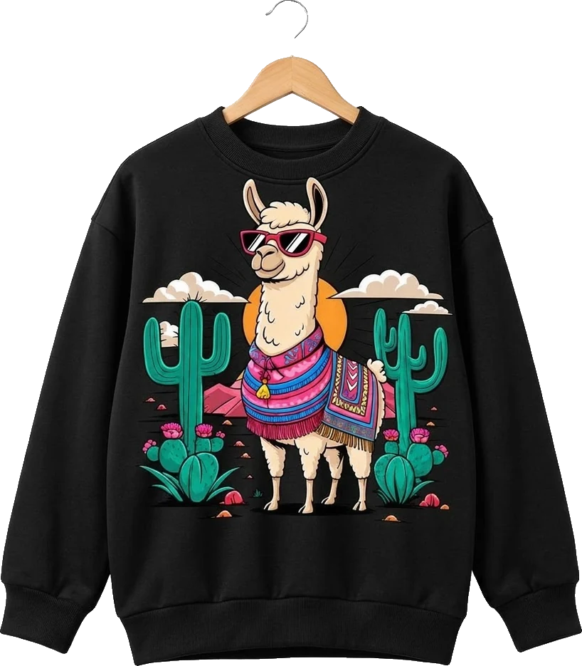 Gözlüklü Lama Sweatshirt