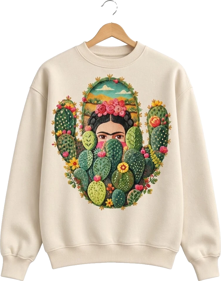 Kaktüs Bahçesi Sweatshirt — Krem